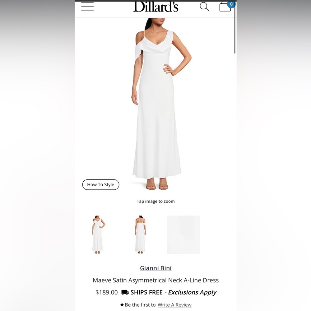 Gianni Bini white satin dress